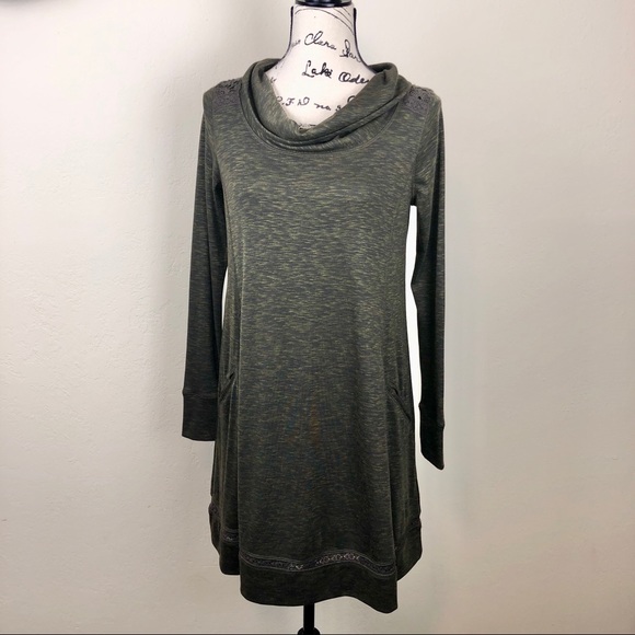 Anthro Saturday Sunday Green Cowl Neck Dress Small - Picture 10 of 12